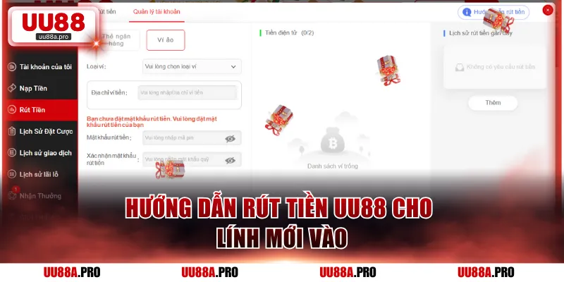 Hướng dẫn rút tiền UU88 cho lính mới vào