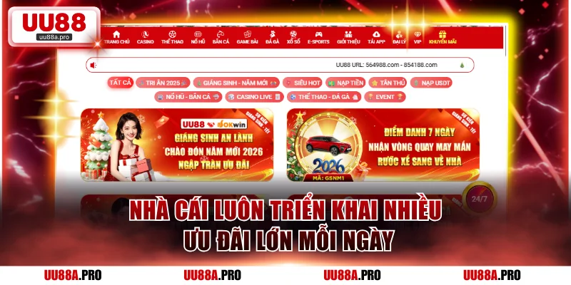 Nhà cái luôn triển khai nhiều ưu đãi lớn mỗi ngày