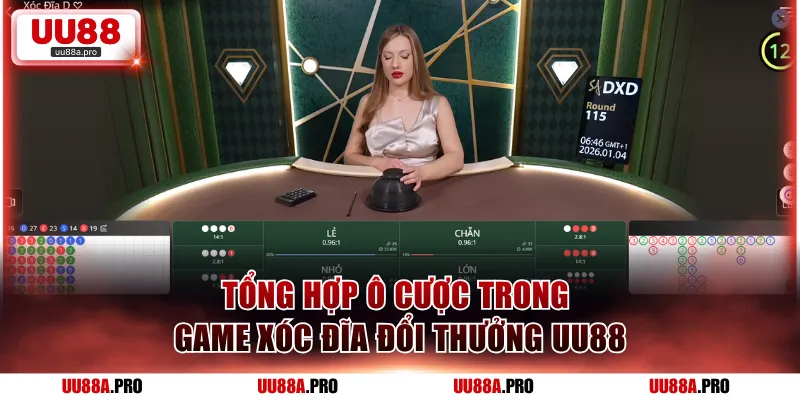 Tổng hợp ô cược trong game xóc đĩa đổi thưởng UU88